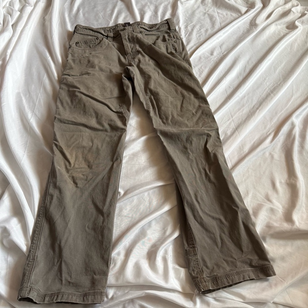Prana Men's Olive-Tan‎ Straight-Leg Chinos
